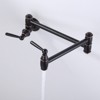 WOWOW Wall Mounted Pot Filler with Double Handle in Brushed Nickel - 2 of 4