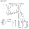 6-Piece Farmhouse Rectangular Dining Set with Bench and 4 Upholstered Chairs, Kitchen Table Set for Family Meals – The Pop Home - 4 of 4