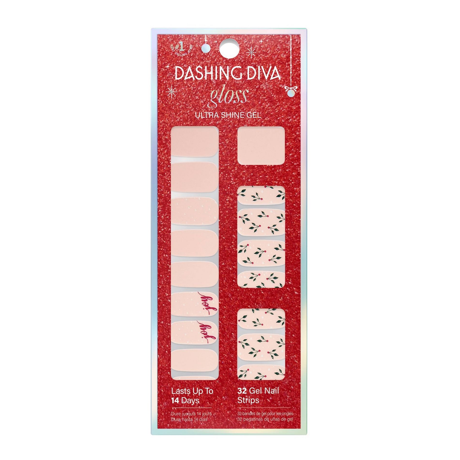Dashing Diva Holiday Gloss Gel Nail Polish Strips - 32ct