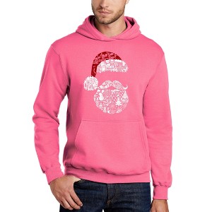 LA Pop Art Santa Pics - Men's Word Art Hooded Sweatshirt - 1 of 4