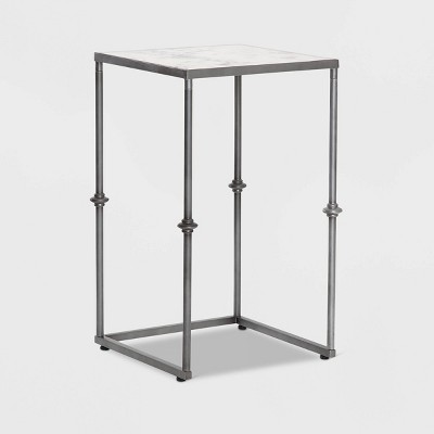 Berlin Solid Marble Side Table White - Finch