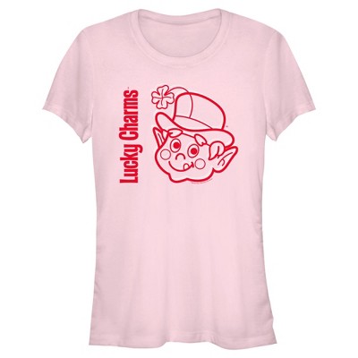 Junior's Women Lucky Charms Leprechaun Red Face T-Shirt