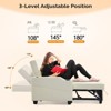 Karl Home |Tufted Upholstered Cat's ClaWide Leather Sleeper Sofa Bed - 3 of 4