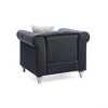 Upholstered Elegant Armchair with Round Arms, Comfortable Seating and Easy Assembly for Living Room - 2 of 4