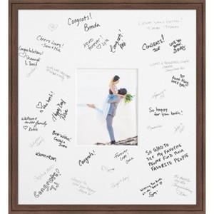 Florence Signature Mat Picture Frame – Guest Book Alternative for Weddings, Graduations, or Retirement – Autograph Photo Mat for Signature Board - 1 of 4