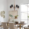 6-Light Gold Chandelier with Black Fabric Shades, Modern Vintage Pendant Lighting for Dining Room, Bedroom - 4 of 4
