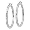 Black Bow Jewelry 3mm, 14k White Gold Diamond-cut Hoops, 40mm (1 1/2 Inch) - 2 of 4