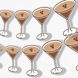 Big Dot of Happiness Espresso Martini Garland Banner, A Tini Bit Older Banner, Bachelorette Decor, 30 Ft Cord, 15 Double-Sided Coffee Martini Glasses - 1 of 4