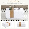 Two-tone Coffee Table Faux Marble Walnut Finish 2 Drawers White 35.4x23.6 - 3 of 3