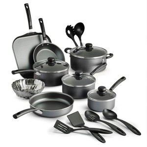 LunaLulink Gray 18 Piece Non-stick Cookware Set, Steel - 1 of 4