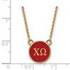 Black Bow Jewelry 14k Yellow Gold Plated Sterling Silver Chi Omega Greek Life Necklace 18 Inch - 3 of 4