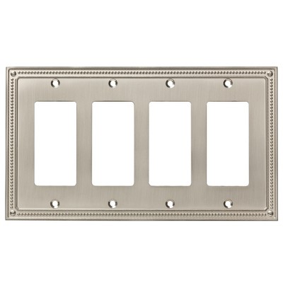 Franklin Brass Classic Beaded Quad Decorator Wall Plate Nickel