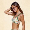 Women's Vibrant Floral Print Bikini Tops with Stylish Trim - Cupshe - 2 of 3