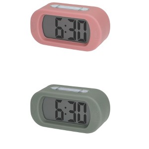REGALWOVEN 2 Pcs Digital Battery Powered Big Numbers Display Oval Alarm Clock 5.4 x 2.6 x 2 Inches - 1 of 4