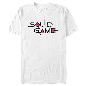 Men's Squid Game Distressed Logo White T-Shirt - 1 of 4