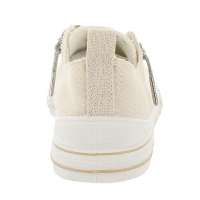 Женские кроссовки Very G Womens Aman Sparkle Lace Up Canvas Sneaker, Natural (6.5) — фото 4