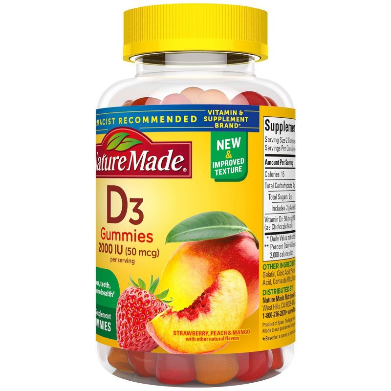 Nature Made Vitamin D3 2000 IU (50 mcg), for Bone Health and Immune Support Vitamin Gummies, 6 of 12