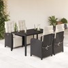 vidaXL Garden Dining Set Black PE Rattan 4-Seater Adjustable Armrests - 2 of 4