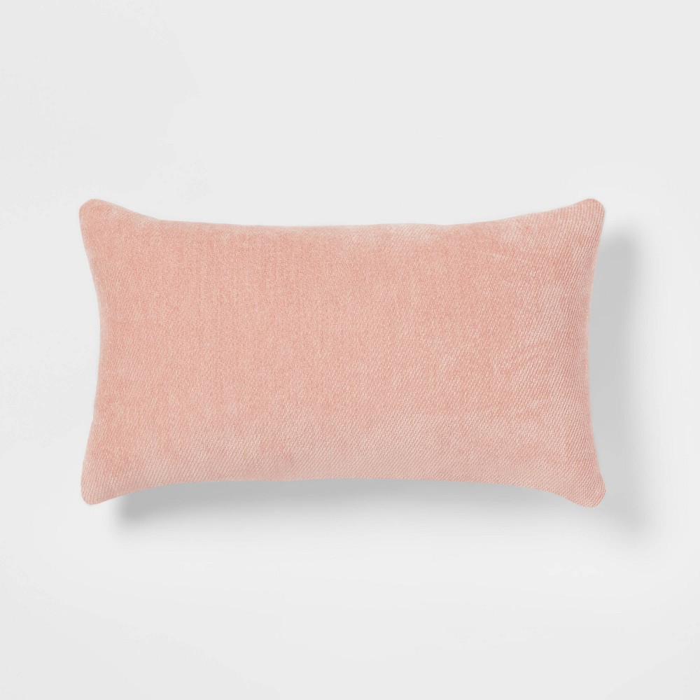 Chenille Lumbar Throw Pillow Pink - Threshold™