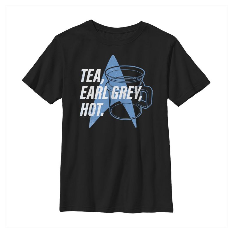 Boy's Star Trek: The Next Generation Cup Of Tea Earl Grey Hot, Captain Picard T-Shirt, 1 of 5