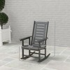 2 Pieces Outdoor Rocking Chairs, HDPE Patio Rockers with 28" High Back, Wide Armrests for Porch Backyard - 3 of 4
