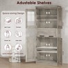 67" Tall Bathroom Storage Cabinet with Glass Doors, Adjustable Shelves, Drawer, Freestanding Tall Cabinet Modern Cupboard - 4 of 4