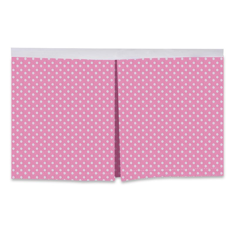 Bacati - Pin Dots Crib/Toddler Bed Skirt - Pink, 3 of 5