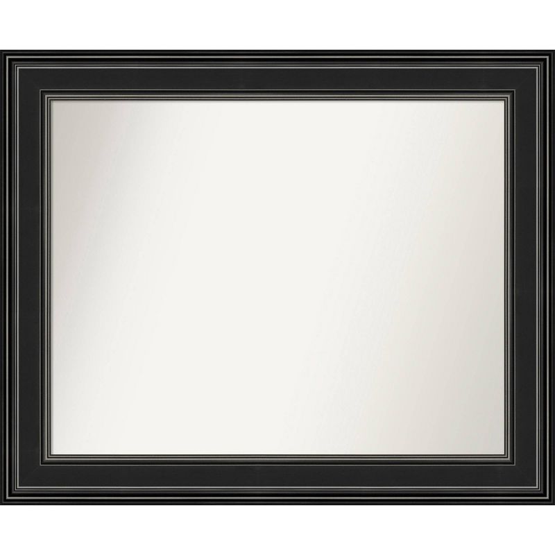 34&#34; x 28&#34; Non-Beveled Ridge Black Wall Mirror - Amanti Art, 1 of 10