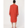 INSPIRE CHIC Men's Cotton Long Sleeves V Neck Chest Pocket Nightgown - 4 of 4