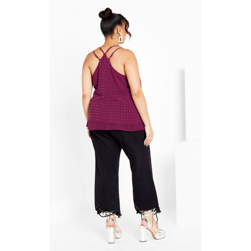 Women's Plus Size Strappy Nail Top - mulberry | CITY CHIC, 5 of 8