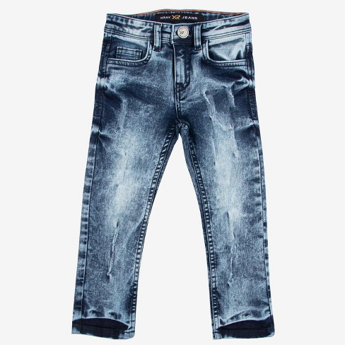 Girls Skinny Jeans Kids Light Blue Denim Ripped Stretchy Pants