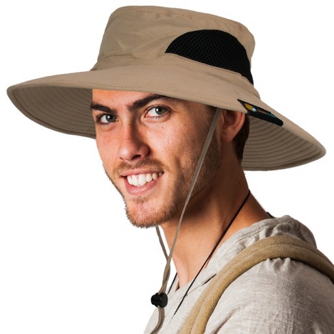 SUN CUBE Wide Brim Sun Hat Adults, Fishing Hats Sun UV Protection, Hiking  Bucket Hat Safari Beach Boonie, UPF 50+ (Tan)
