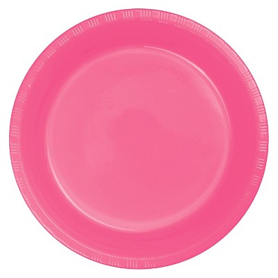 Candy Pink 9" Plastic Plates - 20ct