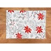 C&F Home Poinsettia Printed Embroidered Placemats Set of 6, 14" x 20" - 3 of 4