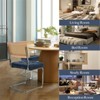 Set of 4 Kylie 20.5" Wider Tufted Seat Upholstered Fabric Chairs with Chrome Legs And Mesh Backrest Cane Rattan Dining Chairs - Maison Boucle - 4 of 4