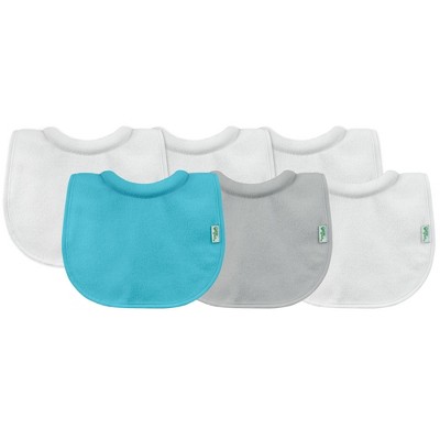 Waterproof Inner Layer Absorbent Terry Cotton | Collar absorbs Milk to Prevent rashes green sprouts Stay-Dry Milk Catcher Bibs 6 Pack Machine Washable 