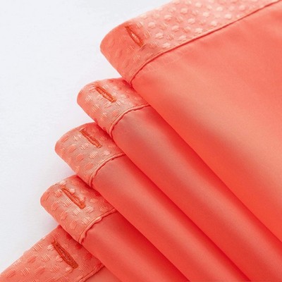 Coral Waffle Weave Fabric Shower Curtain with Detachable Liner