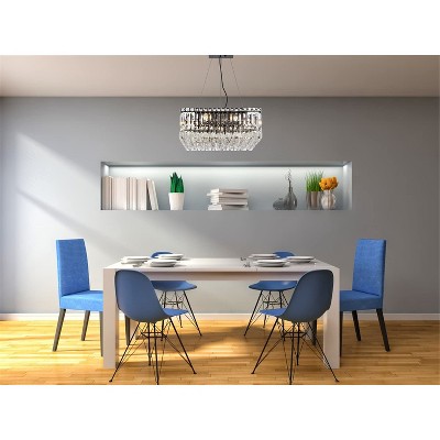 Maxime 20-Inch Black Metal and Crystal Chandelier