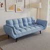 GlasFlength Morden Leisure Loveseat Sofa with Cushioned Support for Contempoary Living Room, Hall, Blue,74”*39”*29" - 2 of 4