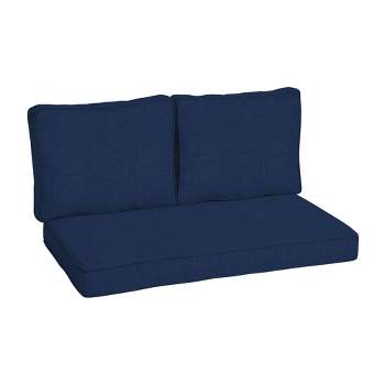 Sorra Home Indoor or Outdoor Deep Sofa Seat Cushion Corded Edges, 6 Piece  Set, Tan Beige