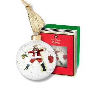Kit Kemp by Spode Christmas Ornament, Doodles Best In Snow, Fine China Whimsical Festive Keepsake, Collectible Holiday Tree & Seasonal Decor - 1 of 4