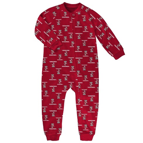 NCAA Wisconsin Badgers Toddler Boys' All Over Print Sleeper - image 1 of 1