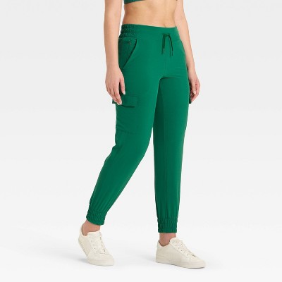 Women's Active Light Mid-Rise Cargo Jogger - All In Motion™ Dark Green