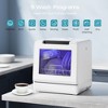 Simzlife Compact Countertop Dishwasher, 8 Washing Programs, 30 dishes at once, Self-Clean, Child Lock, Strong Drying, Portable&Energy Efficient, White - 2 of 4