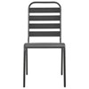 vidaXL Patio Chairs 4 pcs Slatted Design Steel Dark Gray - 3 of 4