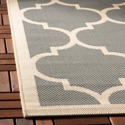 Modern Anthracite & Beige Easy-Care Synthetic Rectangular Rug