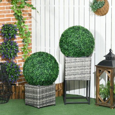 Maggift Artificial Plant Set of Artificial Ball Boxwood Topiary Trees Ball Indoor Outdoor Fake Plants for Home Office, Green, 19.8"*19.8"*19.8"