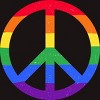 Adult Design By Humans Rainbow Pride and Peace Sign By JuanMedina T-Shirt - 2 of 2