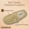CUSHIONAIRE Origin Genuine Suede Mule Clogs for Women, Cozy Slip-On Moc Toe Loafer with Buckle and Faux Fur Cushioned Footbed - 3 of 4