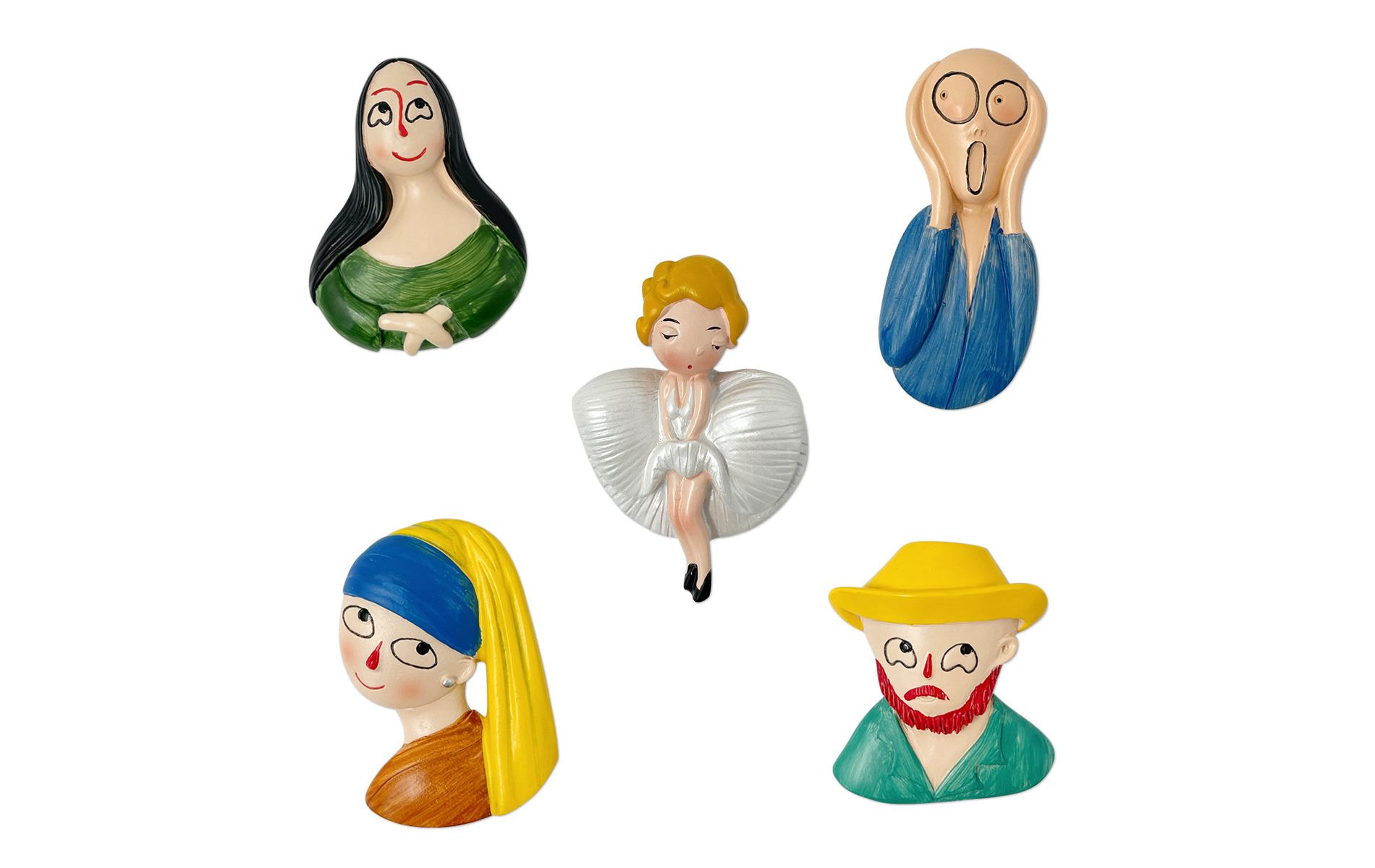 Wrapables 3D Resin Fridge Magnets, Famous Faces Refrigerator Magnets for Kitchen (Set of 5), Famous Faces